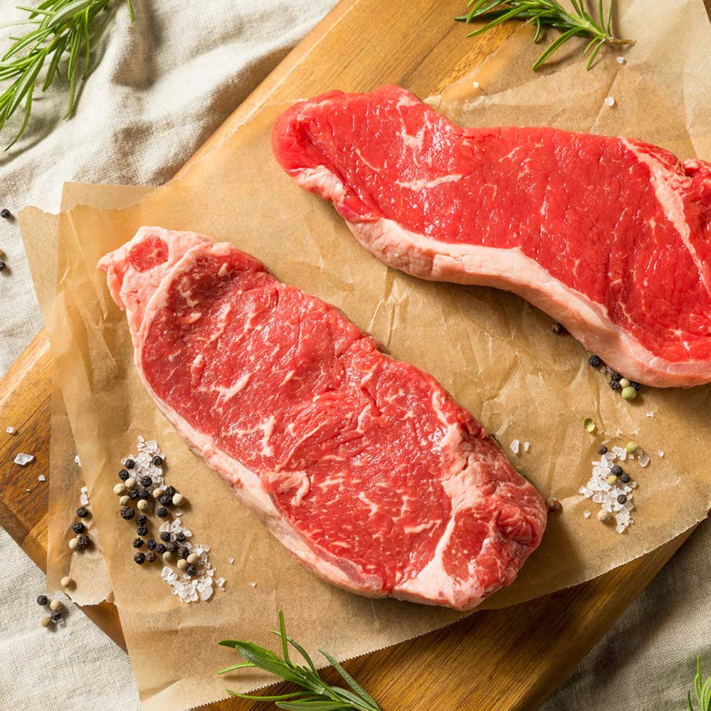 Grass-Fed Organic Beef NY Strip Steaks (10 pcs)