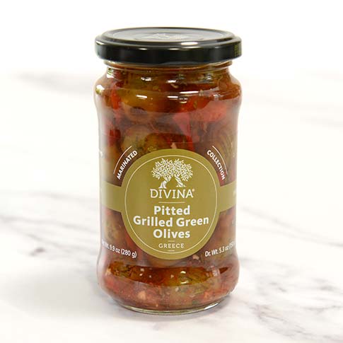 Grilled Green Olives