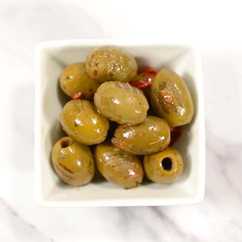 Grilled Green Olives