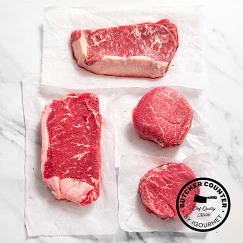 Steak Assortment for Date Nights, 4 pcs (Fresh)- SAVE $40