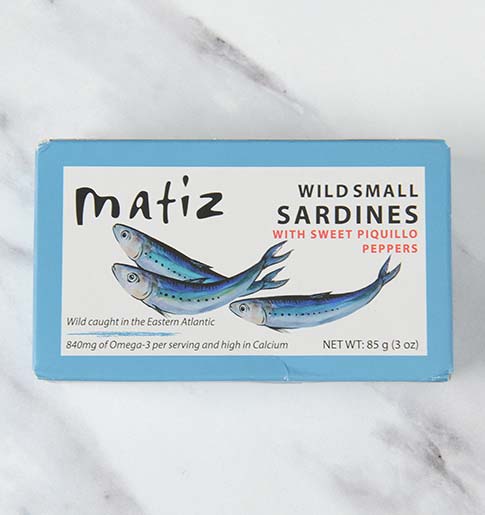 Wild Small Sardines with Sweet Piquillo Peppers in Olive Oil