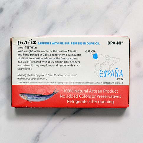 Wild Spicy Sardines with Piri Piri Peppers, in Olive Oil