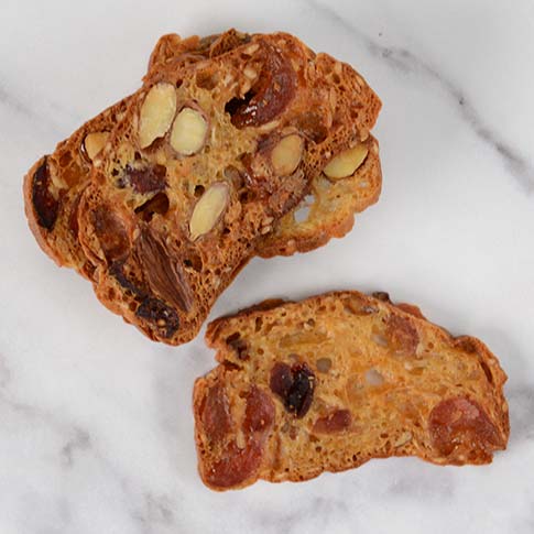 Gluten Free Toast For Cheese with Cherries, Almonds and Linseeds