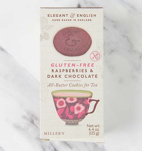 Gluten-Free Tea Butter Cookies with Raspberries and Dark Chocolate