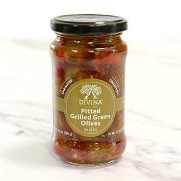 Grilled Green Olives