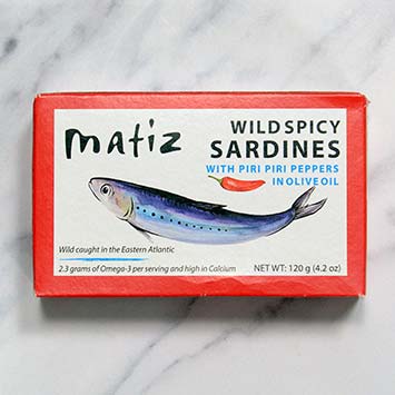 Wild Spicy Sardines with Piri Piri Peppers, in Olive Oil